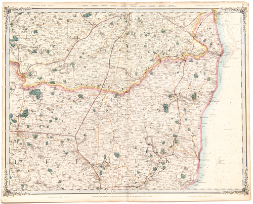 antique map of England, Wales and Scotland Railways and Stations Cruchley 1862